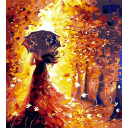  "Woman-autumn" Diamond mosaic on frame, 40x50