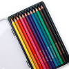 A set of coloured pencils, 12 colours in metal packaging