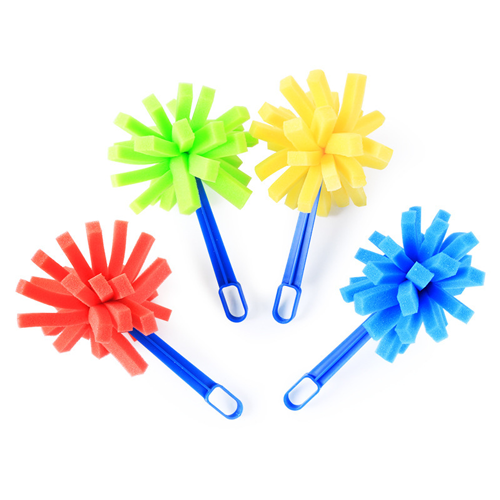 Foam brushes with plastic handle, 4 pcs. 