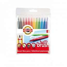 Koh-I-Noor Brush Pen, Otas tipa flomāsteri, 12 marķieri