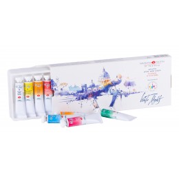 Watercolor art "White nights", set in tubes, 12 colors, 10 ml