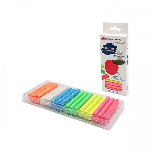 Пластика для моделирования флуоресцентная Невская палитра, 6 цветов