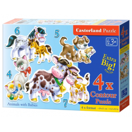 Puzzle "Animals - Mothers and their babies", Castorland (4 in 1)