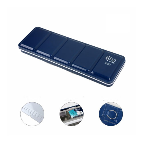 Пенал для акварели на 14 кювет с палитрой, Rosa Gallery, металлический