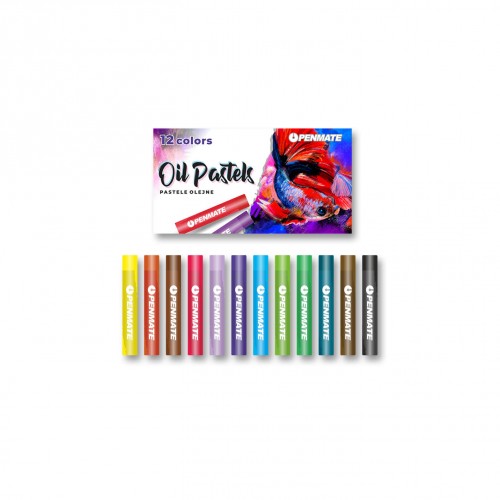 Oil pastels PENMATE, 12 colors