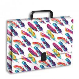 Briefcase for children, A4 ("Feathers", TT8124) 