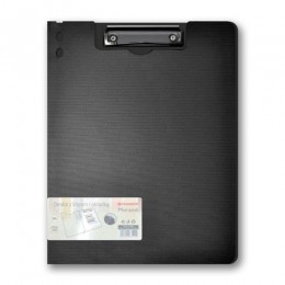 A4 clipboard folder with top clip and black cover 