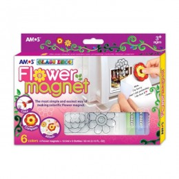 AMOS, Flower magnet, FM10P6-D1, Stained glass paints