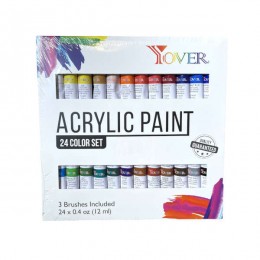 YOVER acrylic paints, 24x12 ml.