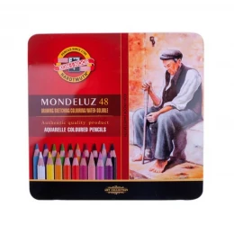 Mondeluz Koh-i-noor akvareļu zīmuļu komplekts, 48 krāsas, skārda zīmuļa korpusā